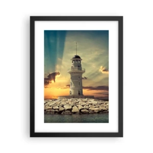 Plakát v černém rámu - Světlo - Dobro - Krása - 30x40 cm