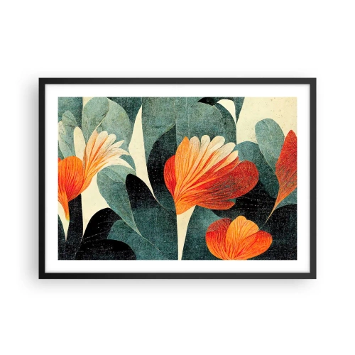 Plakát v černém rámu - Tropické horko a chlad zeleně - 70x50 cm