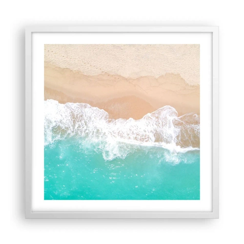 Plakát v bílém rámu - Mazlivý dotek - 50x50 cm