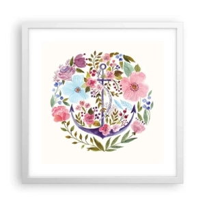 Plakát v bílém rámu - Námořníkův hezký sen - 40x40 cm