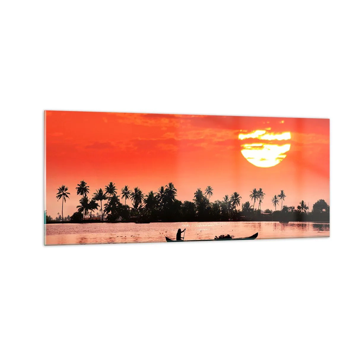 Obraz na skle - Klid tropů při západu - 100x40 cm