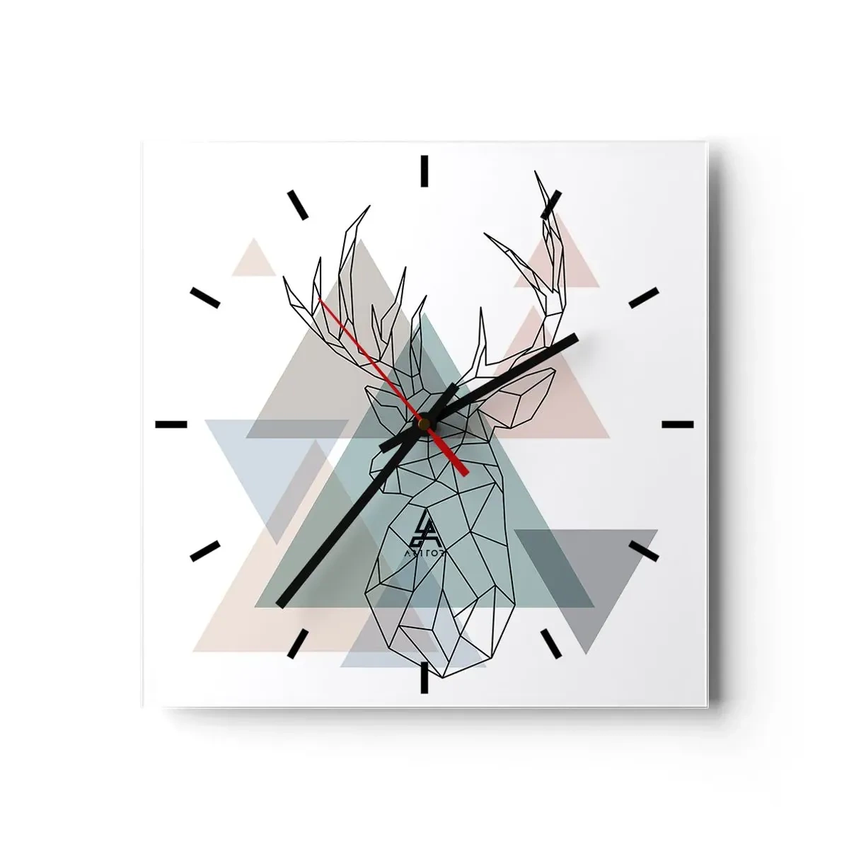 Nástěnné hodiny - V geometrickém lese - 30x30 cm