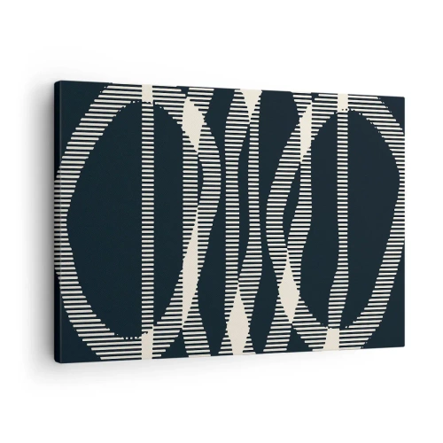 Obraz na plátně - Geometrické linie ve světlých odstínech na tmavém pozadí - 70x50cm - Pokus o prolomení temnoty - Moderní nástěnná dekorace do obývacího pokoje a ložnice ARTTOR