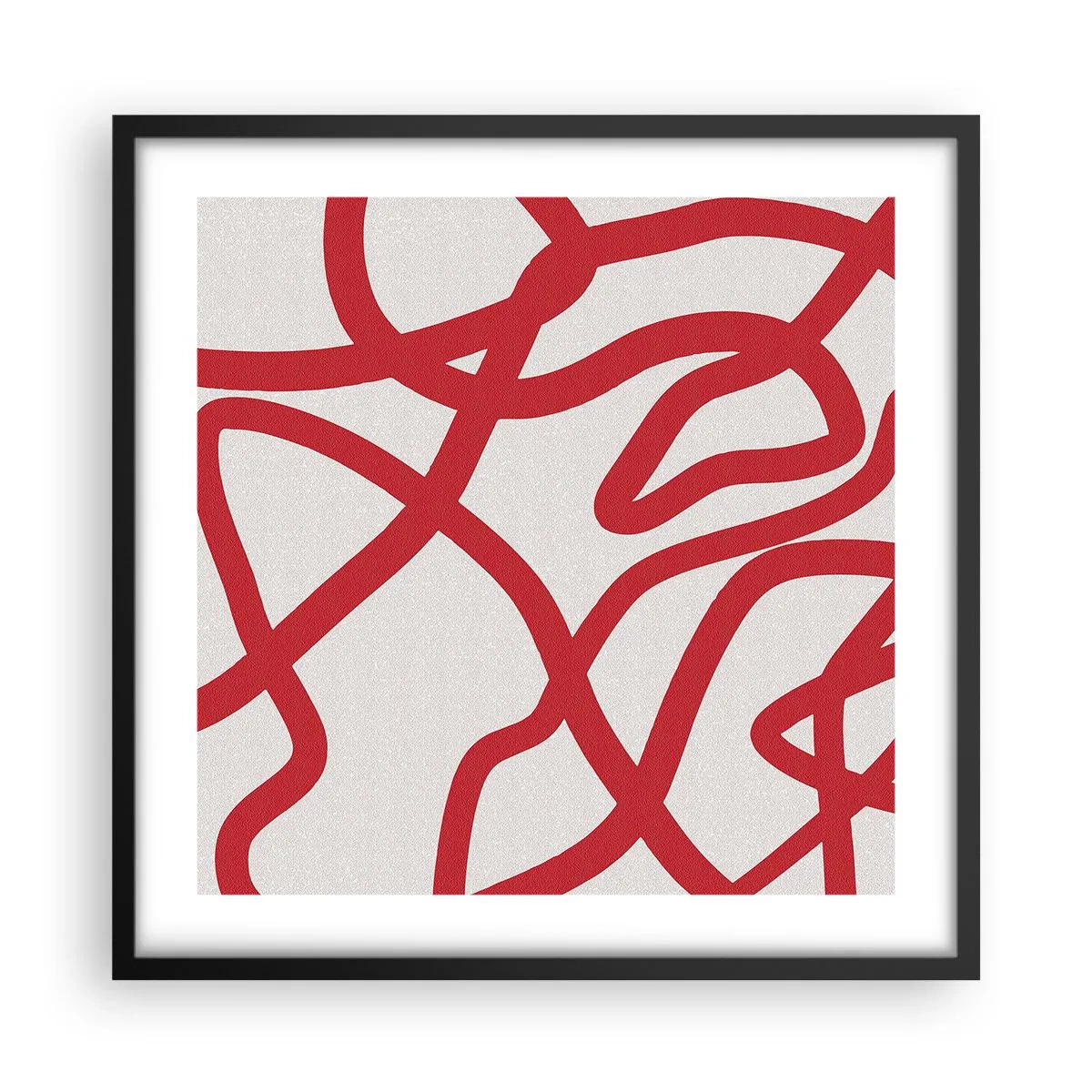 Plakát v černém rámu - Červené na bílém - 50x50 cm