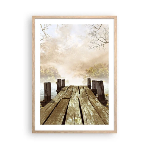 Plakát v rámu světlý dub - Jemný smutek podzimu - 50x70 cm