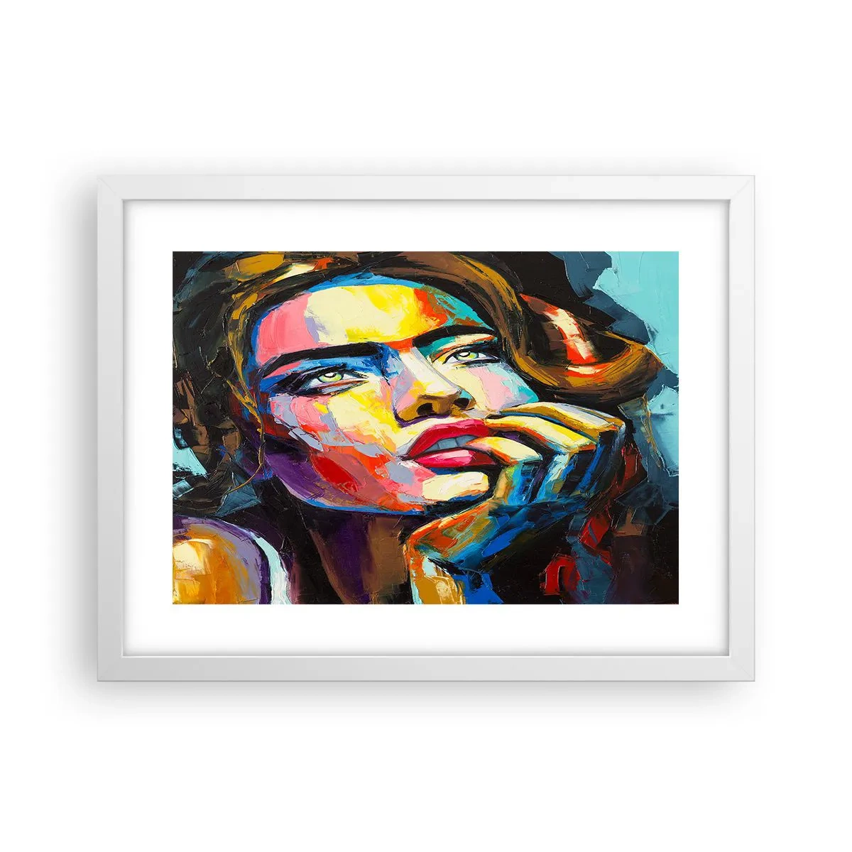Plakát v bílém rámu - Sny, jak ptáci letí oblohou - 40x30 cm