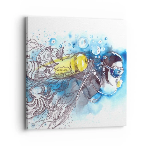 Obraz na plátně - Velká modř - 30x30 cm