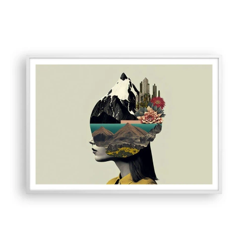 Plakát v bílém rámu - Žena – vždy tajemství - 100x70 cm