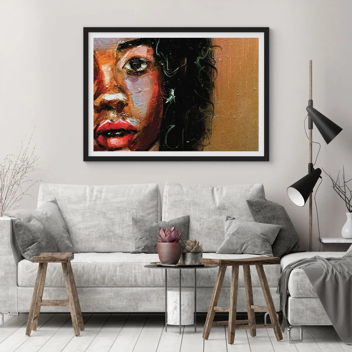 Plakát v černém rámu - Černá a jas - 70x50 cm