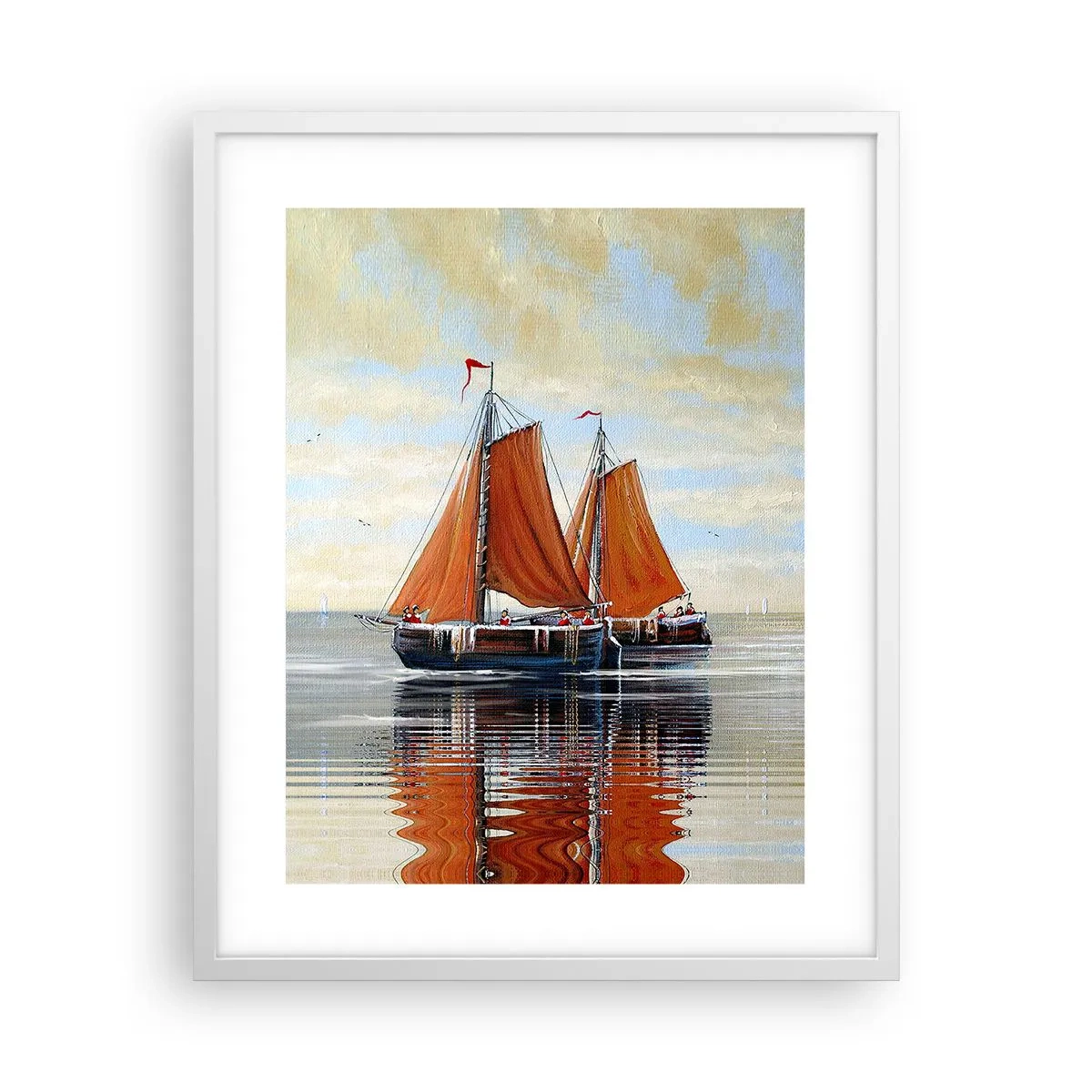 Plakát v bílém rámu - Pluj, námořníku… - 40x50 cm