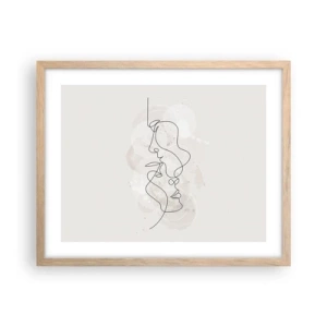 Plakát v rámu světlý dub - Zamotaní v objetí - 50x40 cm