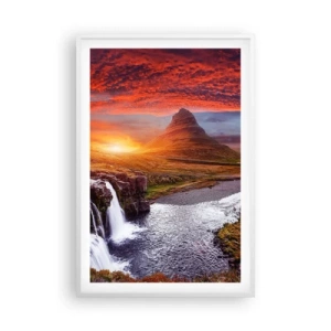 Plakát v bílém rámu - Pohled na Středozem - 61x91 cm
