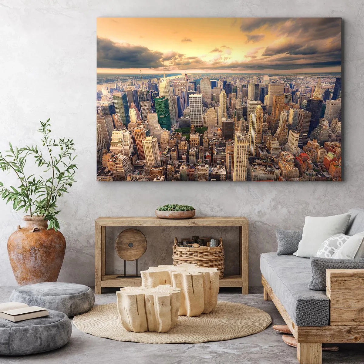 Obraz na plátně - Pozlacené Metropolis - 100x70 cm
