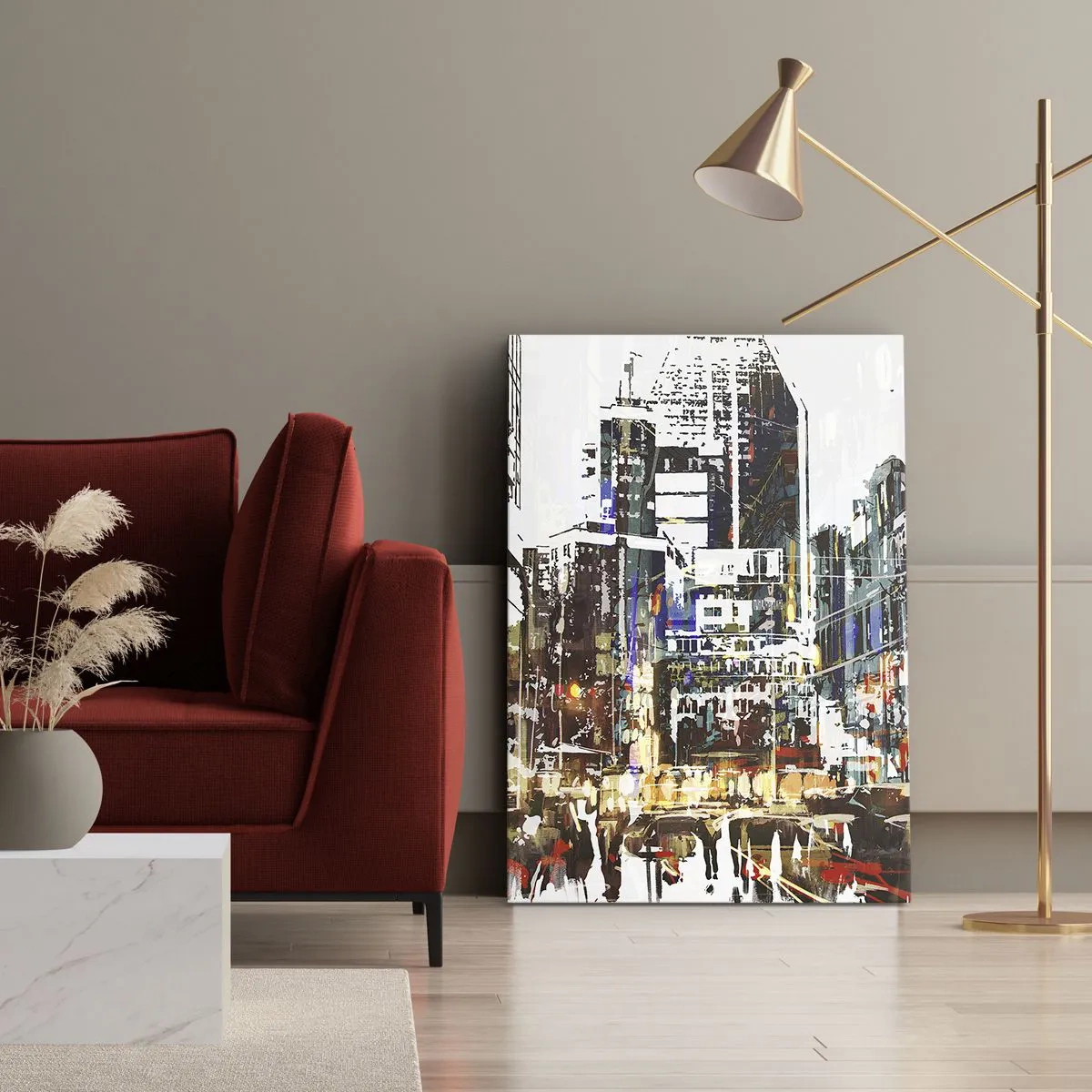 Obraz na plátně - Třpytivé město - 50x70 cm
