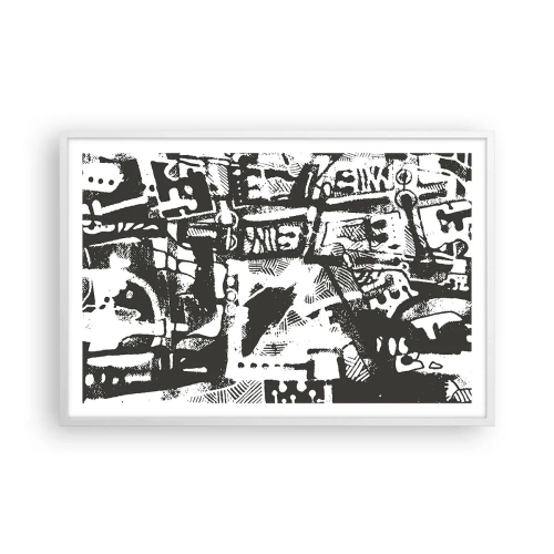 Plakát v bílém rámu - Pořádek nebo chaos? - 91x61 cm