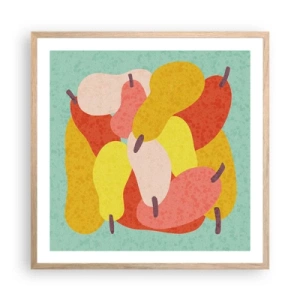 Plakát v rámu světlý dub - Ochutnejte letní slunce - 60x60 cm