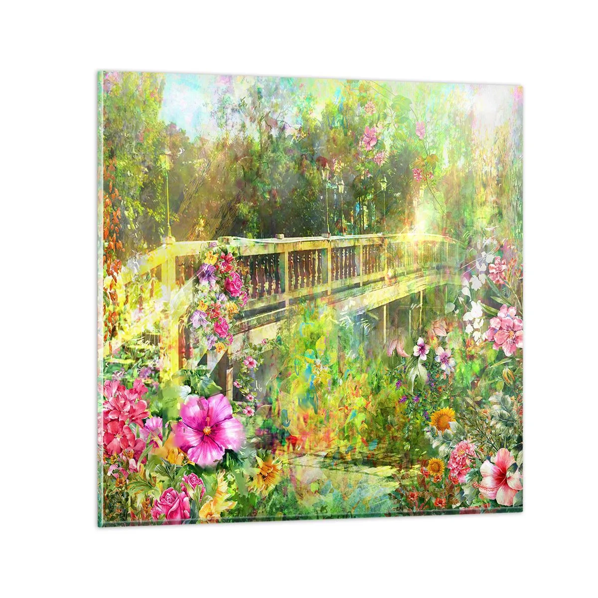 Obraz na skle - Můstek jarního vzdychání - 50x50 cm