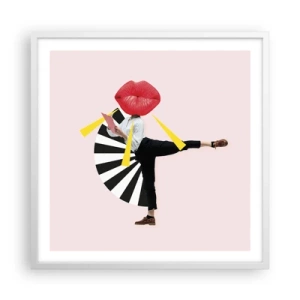 Plakát v bílém rámu - Surrealistický pop-art - 60x60 cm