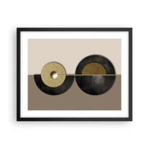 Plakát v černém rámu - Variace kolem kruhu - 50x40 cm