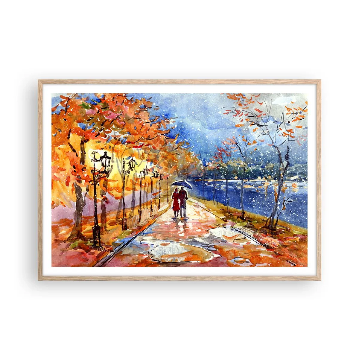 Plakát v rámu světlý dub - Společně k hranici času - 100x70 cm