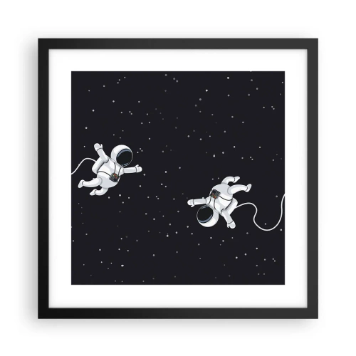 Plakát v černém rámu - Kosmický tanec - 40x40 cm