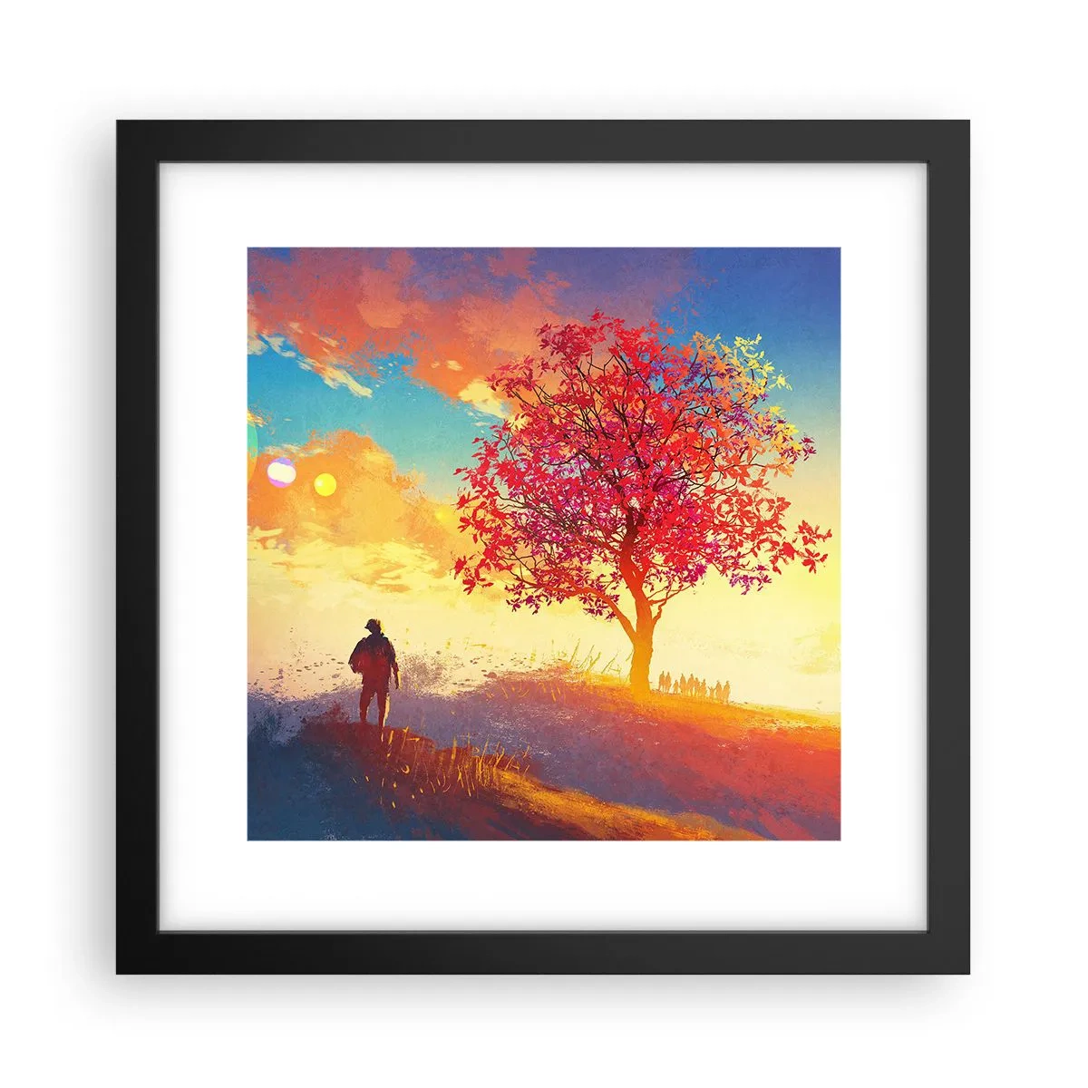 Plakát v černém rámu - Poutník u cíle - 30x30 cm