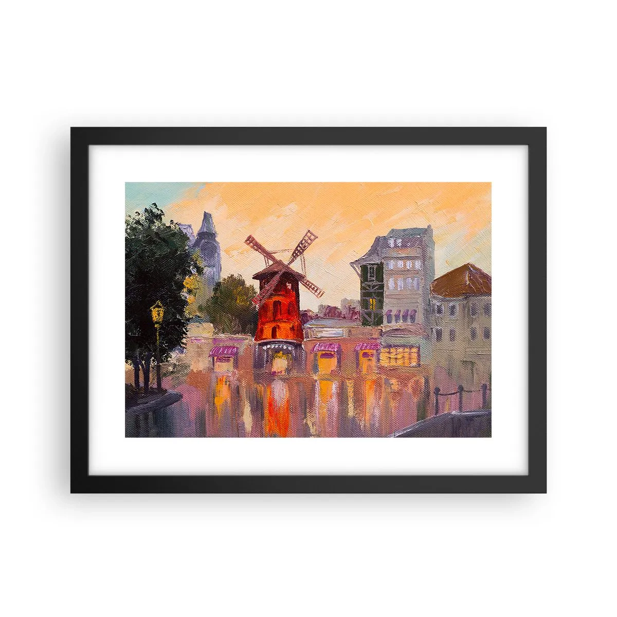 Plakát v černém rámu - Pařížské ikony – Moulin Rouge - 40x30 cm