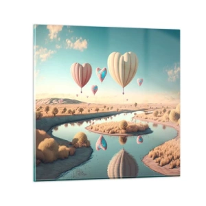 Obraz na skle - Láska tě nechá vzlétnout - 60x60 cm