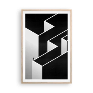 Plakát v rámu světlý dub - Osamělost na vrcholu - 61x91 cm