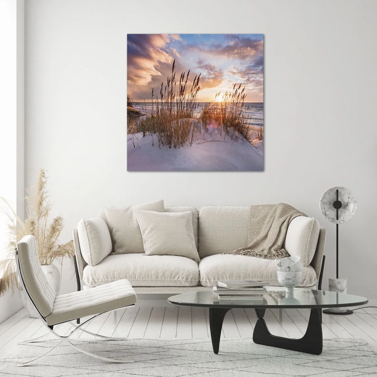 Obraz na skle - Rozloučení se sluncem a větrem - 40x40 cm