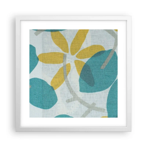 Plakát v bílém rámu - Mezi azurovými listy - 40x40 cm