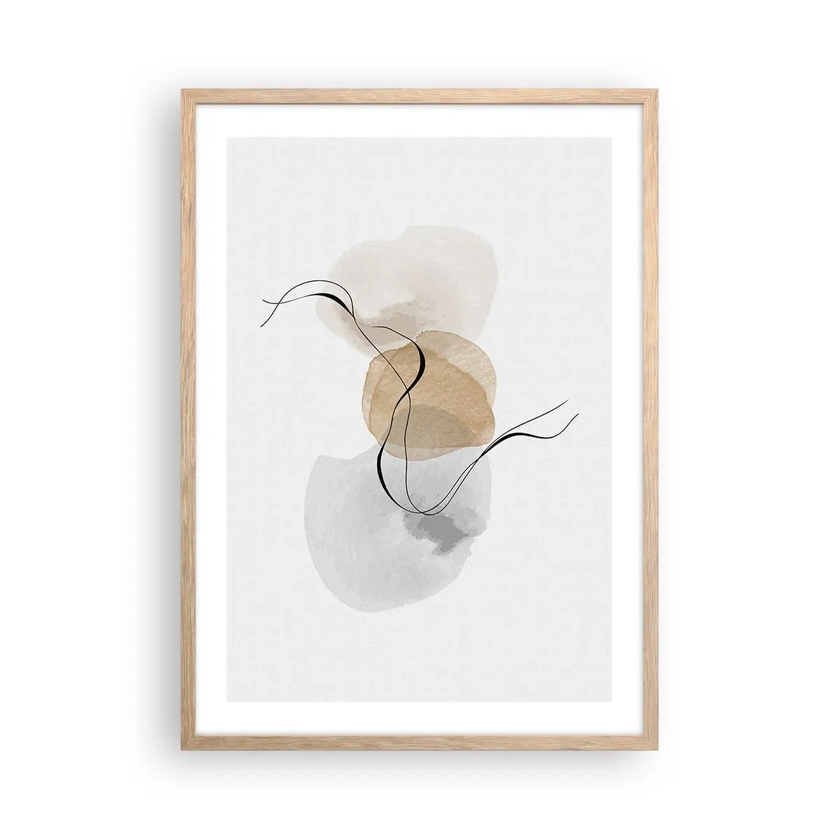 Plakát v rámu světlý dub - Vzdušné korálky - 50x70 cm