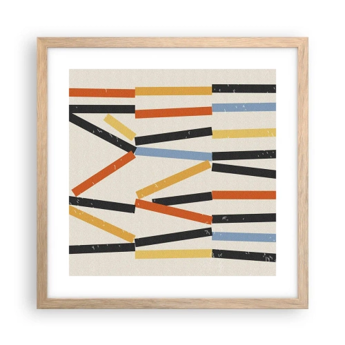 Plakát v rámu světlý dub - Kompozice na úrovni - 40x40 cm