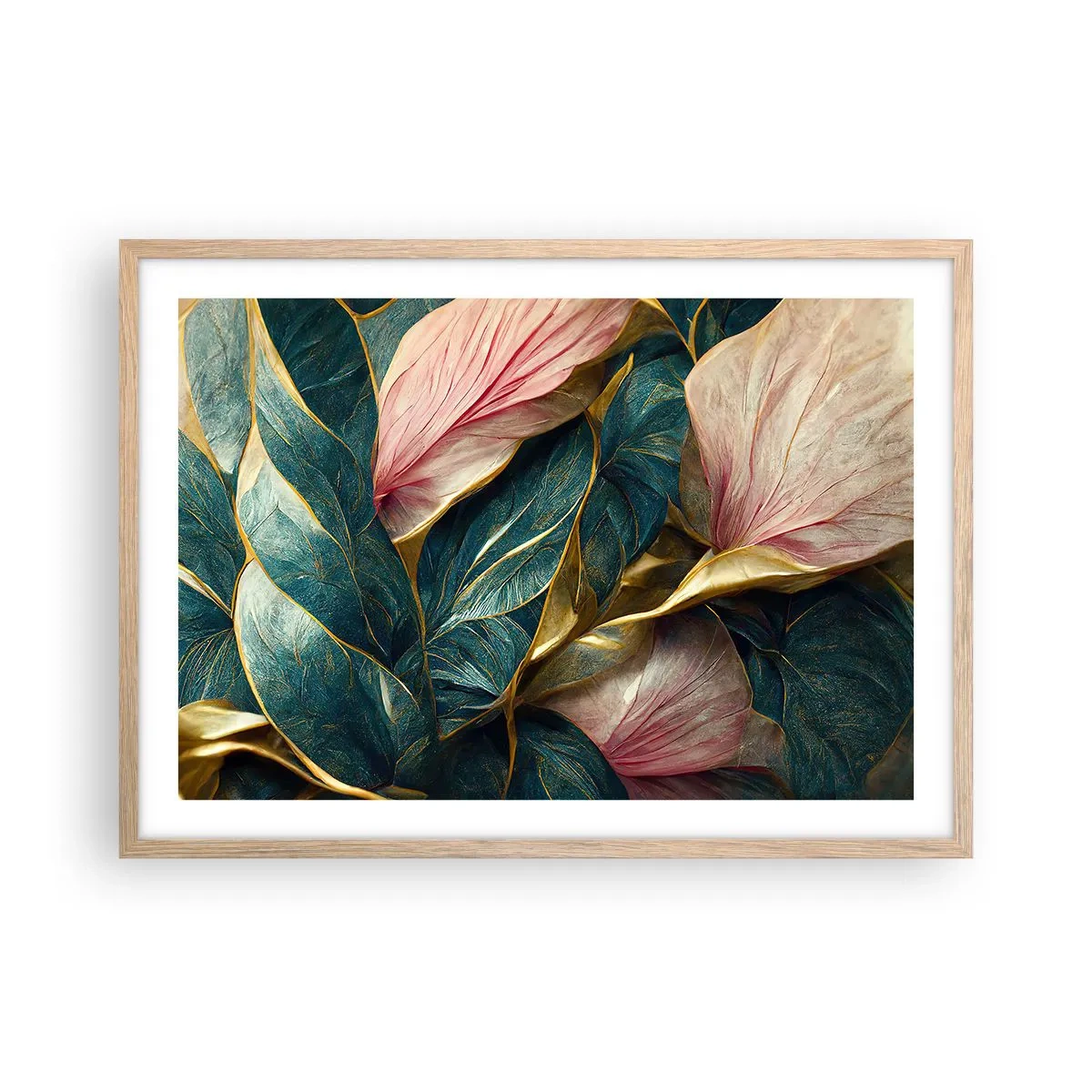 Plakát v rámu světlý dub - Přirozená elegance a styl - 70x50 cm