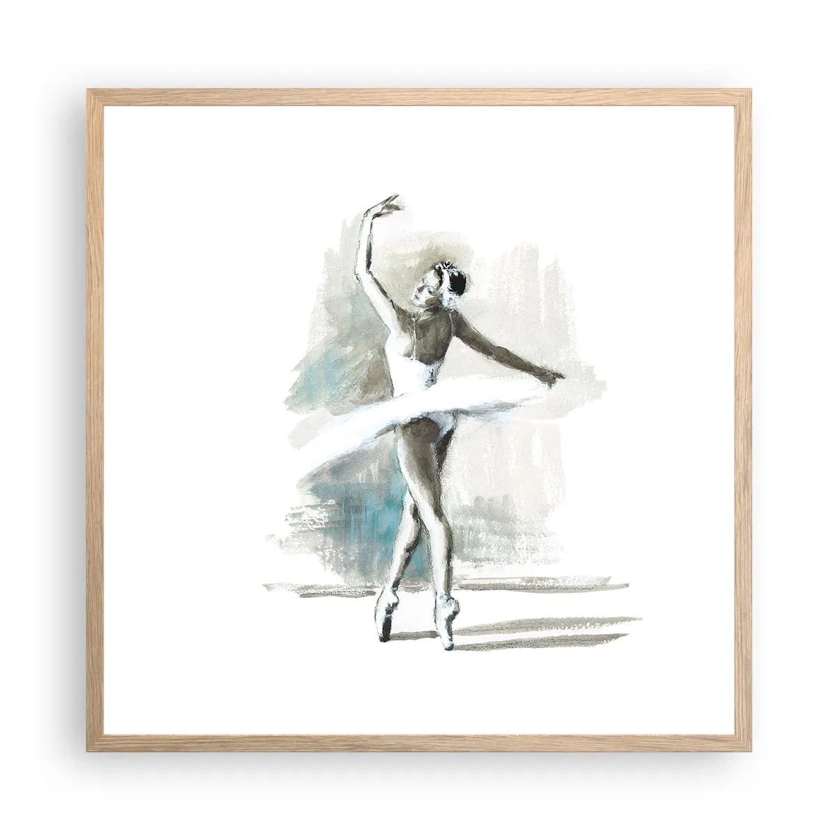 Plakát v rámu světlý dub - Zakletá do labutě - 60x60 cm
