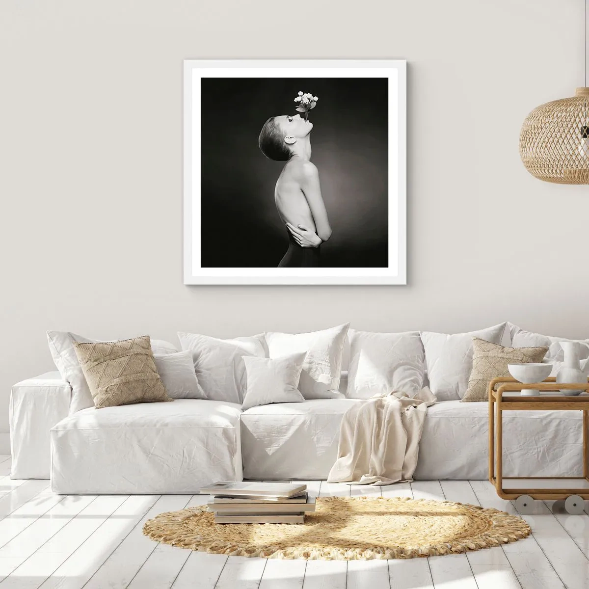 Plakát v bílém rámu - Excentrická elegance - 40x40 cm