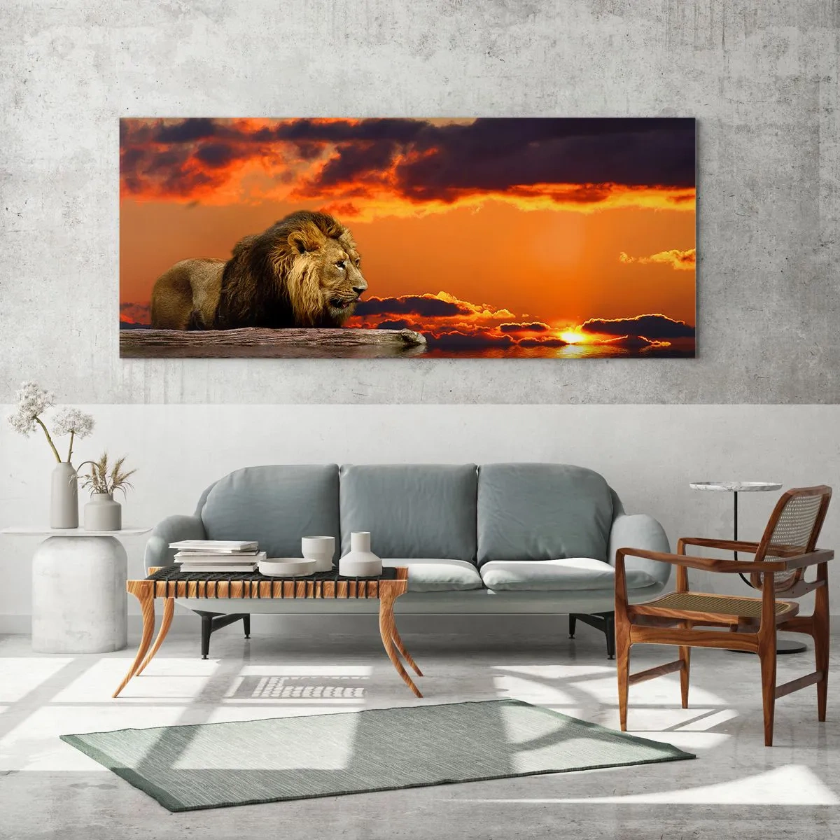 Obraz na skle - Král přírody - 140x50 cm
