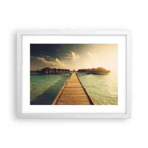 Plakát v bílém rámu - Vřelé pozvání - 40x30 cm