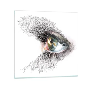 Obraz na skle - Podívej se přímo do duše - 50x50 cm