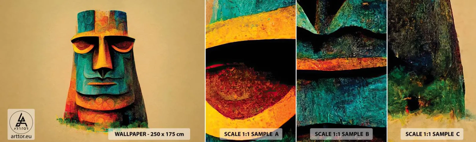 Vzor Fototapety Samolepicí Deluxe Sticker - Sošný, ale sympatický - Socha, Sochařství, Kus - 100x30 cm