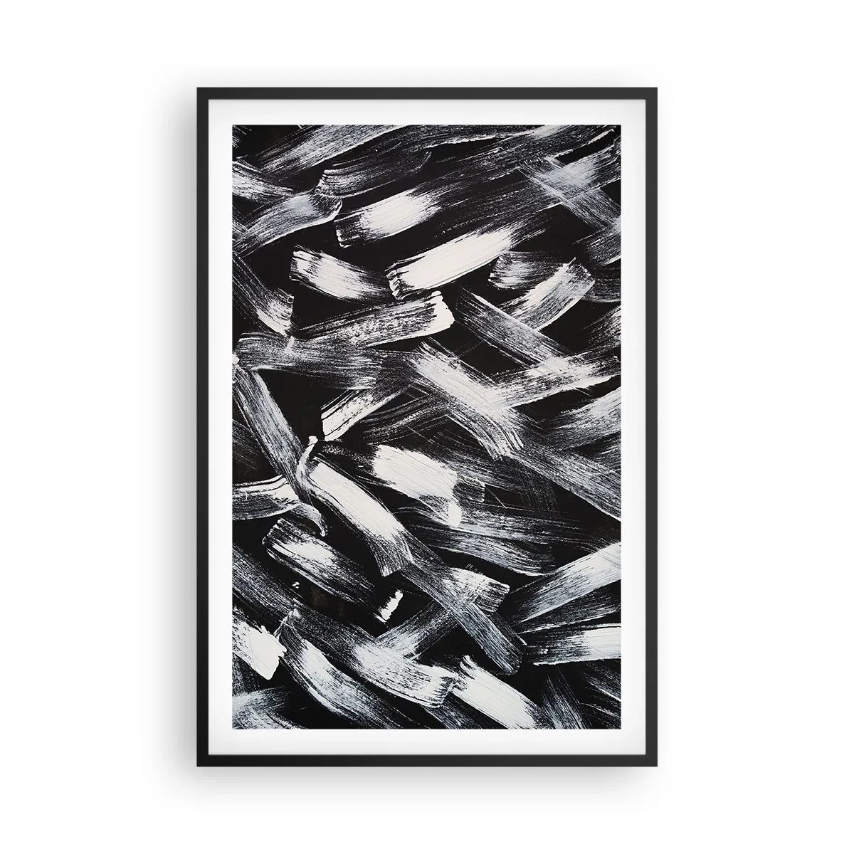 Plakát v černém rámu - Abstrakce v industriálním duchu - 61x91 cm