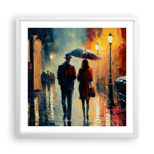 Plakát v bílém rámu - Městská love story - 50x50 cm