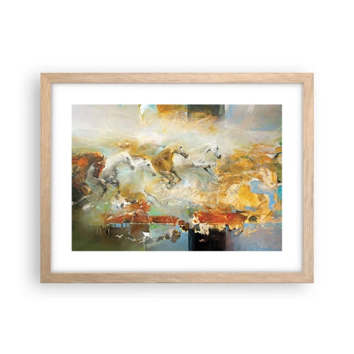 Plakát v rámu světlý dub - Cválá světlem - 40x30 cm