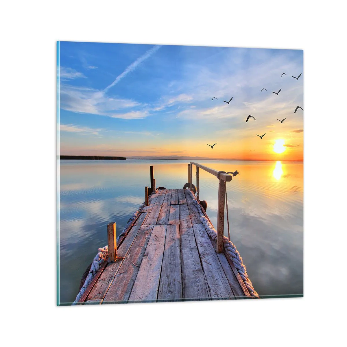 Obraz na skle - Jít před sebe směrem ke slunci - 70x70 cm