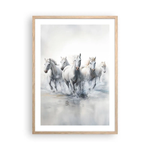 Plakát v rámu světlý dub - Bílá magie - 50x70 cm