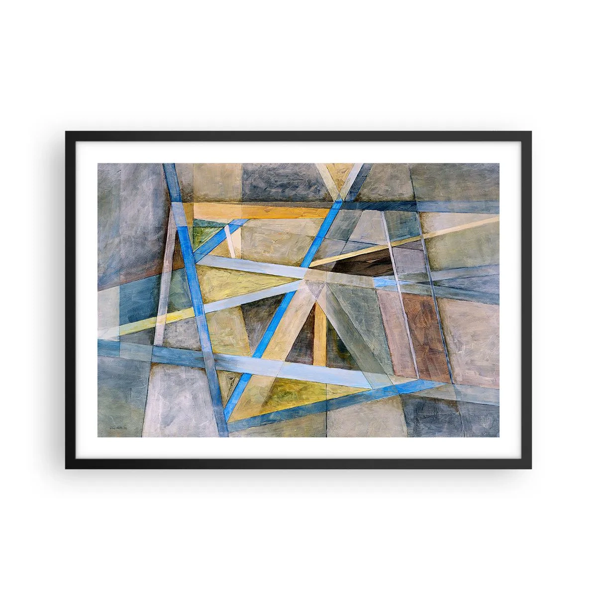 Plakát v černém rámu - Přímo nebo diagonálně? - 70x50 cm