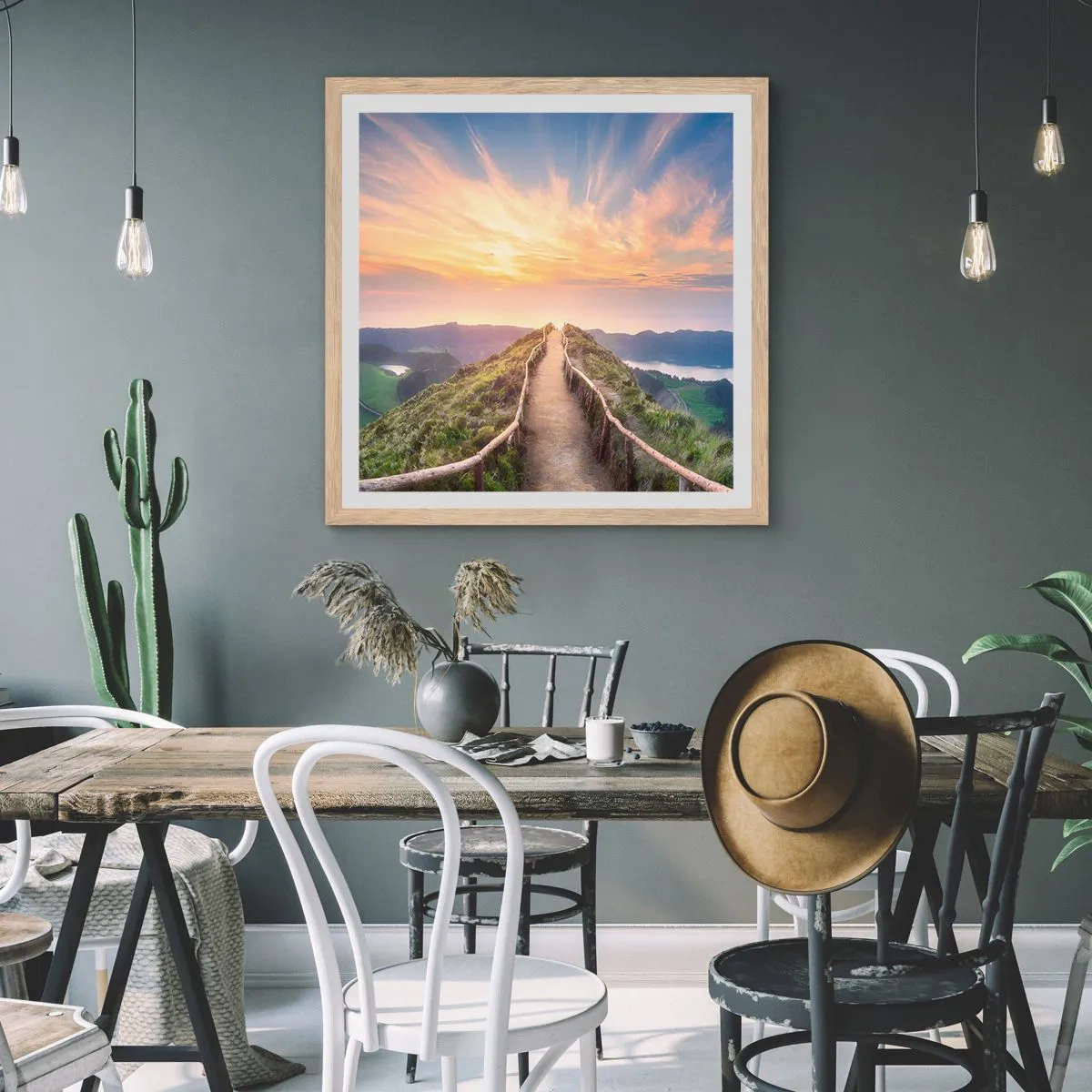 Plakát v rámu světlý dub - Blízko nebe - 60x60 cm