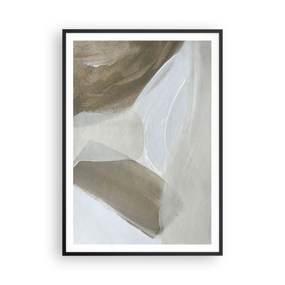 Plakát v černém rámu - Vlna bílé - 70x100 cm