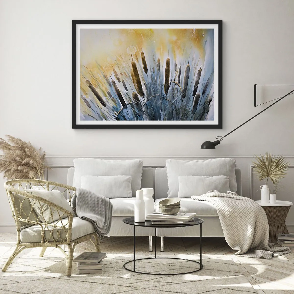Plakát v černém rámu - Chlad vody, žár slunce - 70x50 cm