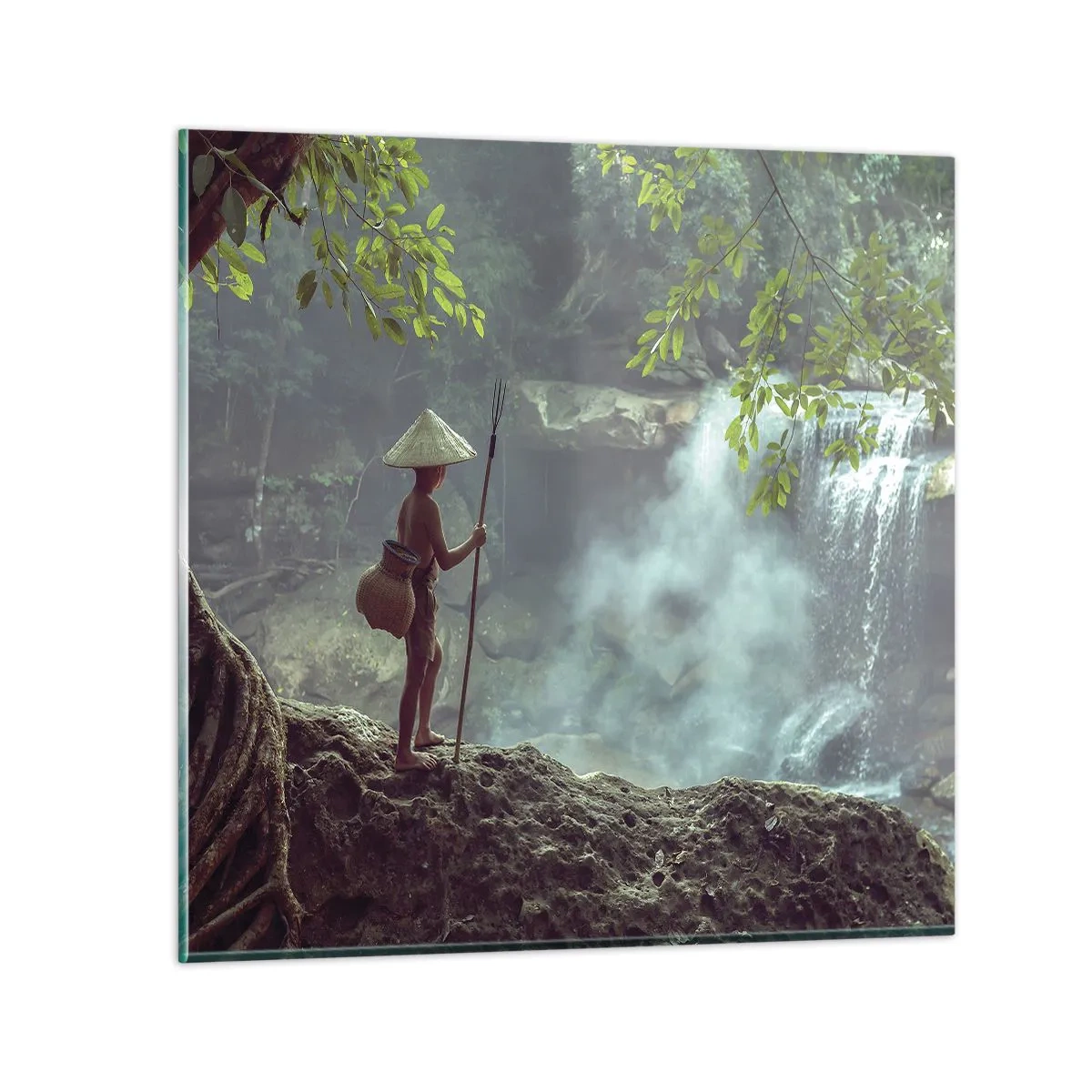 Obraz na skle - Spřátelený s přírodou - 50x50 cm